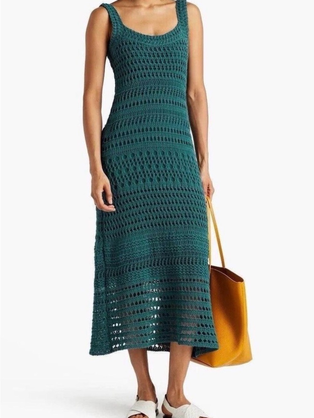 NWT Vince Teal Crocheted Maxi Dress